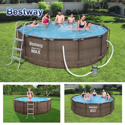 مسبح اعمدة دائري بني 366X100CM