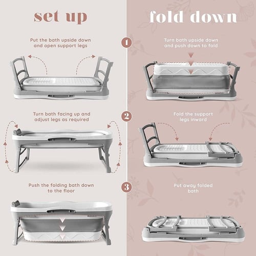 بانيو رمادي مقاس وسط