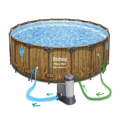 مسبح دائرى بني فتحات شفافة 4.88m x 1.22m