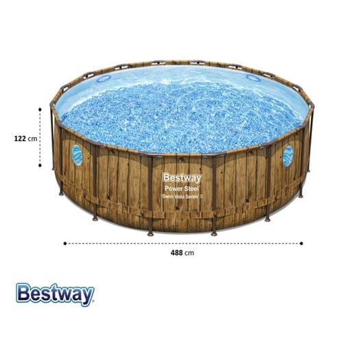 مسبح دائرى بني فتحات شفافة 4.88m x 1.22m