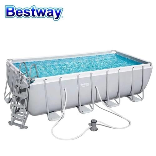 مسبح أعمدة مستطيل رصاصي 4 متر × 2 متر × 1 متر