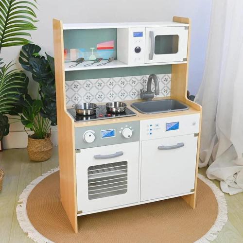 مجموعة مطبخ اللعب الخشبي - 7 قطع