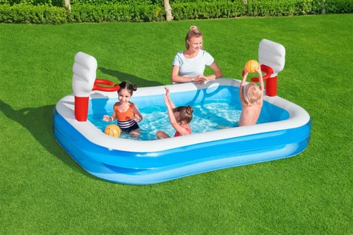 مسبح ازرق طبقتين 2.53*1.68*1.02متر مع 2 كرة سلة