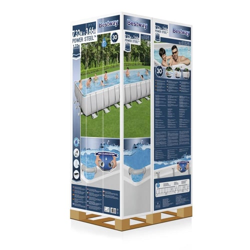 مسبح أعمدة مستطيل 732X3.6X132CM رصاصي