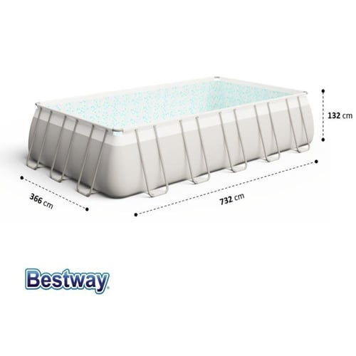 مسبح أعمدة مستطيل 732X3.6X132CM رصاصي