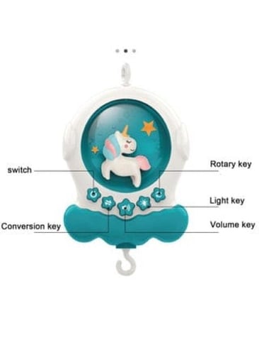 لعبة معلقة لسرير الاطفال مع جهاز عرض نجوم وصندوق م...