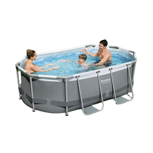 مسبح اعمدة بيضوي 305 * 200 سم رمادي