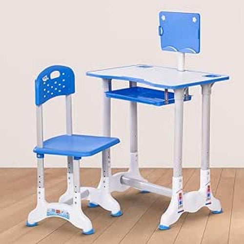 طاولة وكرسي الدراسة لون ازرق