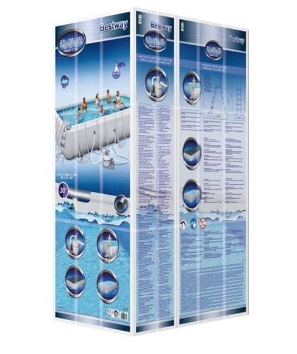 مسبح اعمدة مستطيل 6.71م × 3.66م × 1.32م رصاصي