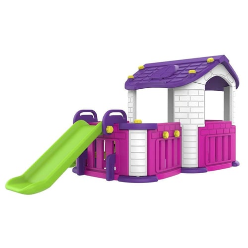 بيت ألعاب للأطفال مع طاولة وكراسي وزحليقة – تصميم...