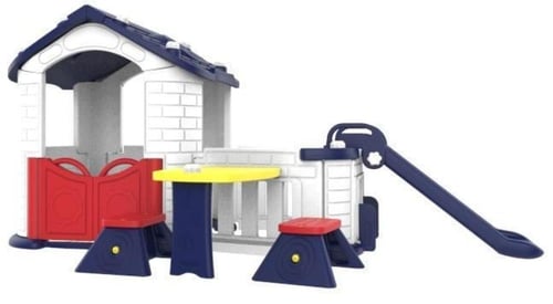 بيت ألعاب للأطفال مع طاولة وكراسي وزحليقة – تصميم...