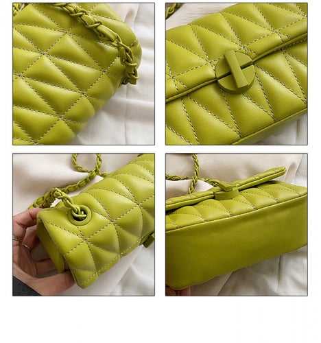 حقيبة جلد مطرزة (تفاحي زاهي )