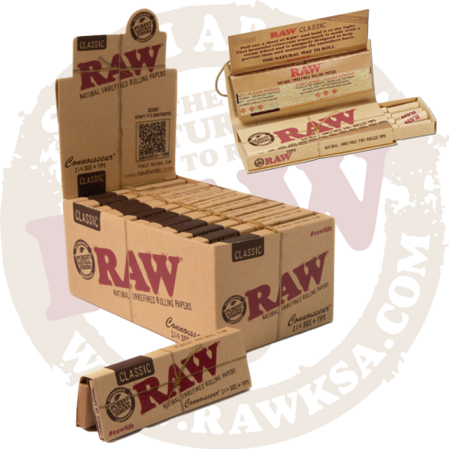 RAW Classic 1/4 + Prerolled Tips