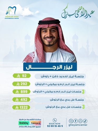 جلسة تحديد الذقن بالليزر للرجال