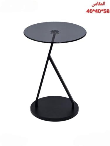 طاولة خدمة مفرد زجاج اسود