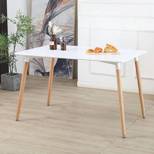 طاولة طعام مفرد خشب ابيض