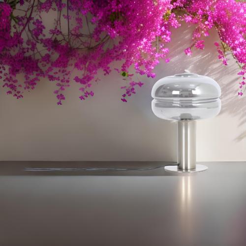 ابجورة طاولة استيل فضي