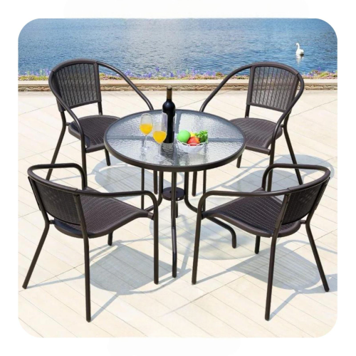 طاولة طعام 4 كراسي اسود