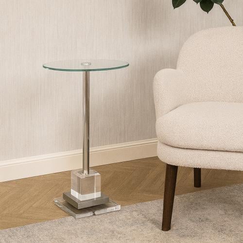 طاولة خدمة مفرد فضي مربع