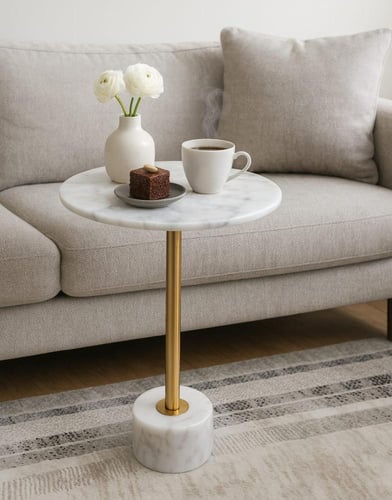 طاولة خدمة سطح رخام مع قاعدة رخام