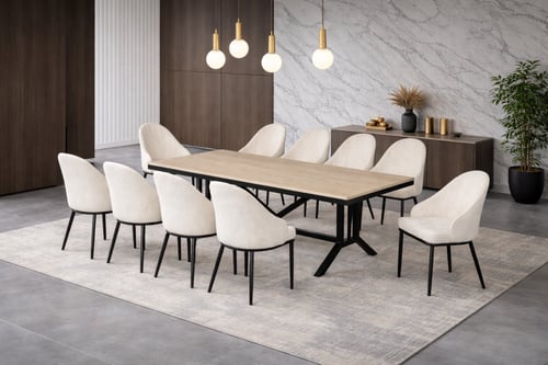 طاولة طعام رخام 10 كراسي