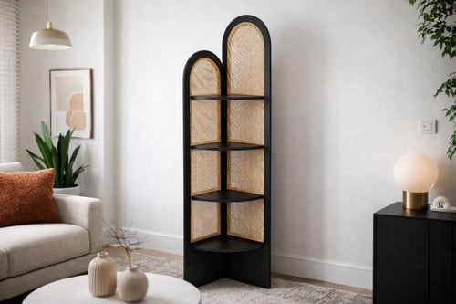 رف زاوية خشبي