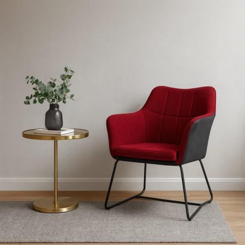 كرسي قماش فاخر عنابي