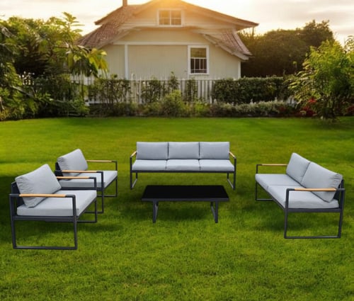 جلسة خارجية 7 اشخاص رمادي