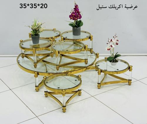 طقم طاولات أرضي استيل مع اكرلك