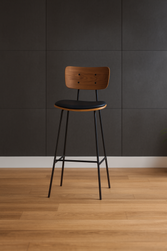 كرسي بار خشب مع حديد