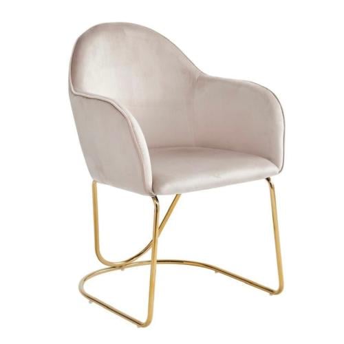 كرسي مفرد مخمل بقاعدة أستيل بيج