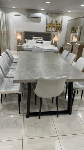 طاولة طعام 10 كراسي رصاصي 120*240