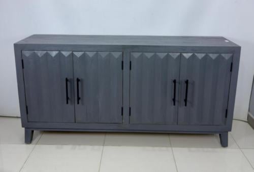 بوفية خشب هندي 4 باب لون رصاصي مقاس 92*40*184