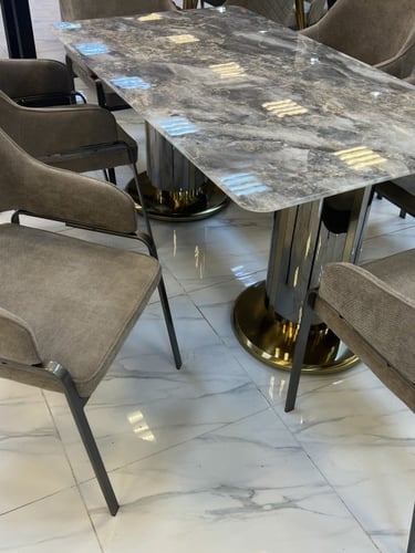 طاولة طعام رخام 6 كراسي