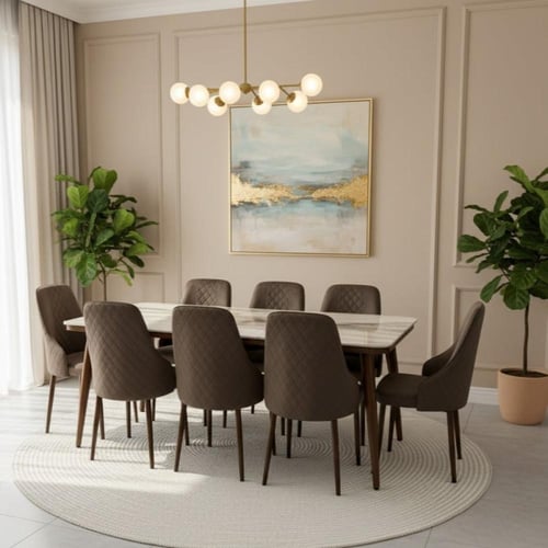 طاولة طعام رخام 8 كراسي