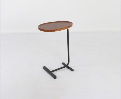 طاولة خدمة بني خشب