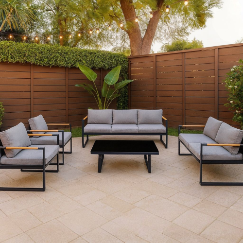 جلسة خارجية 7 اشخاص رمادي