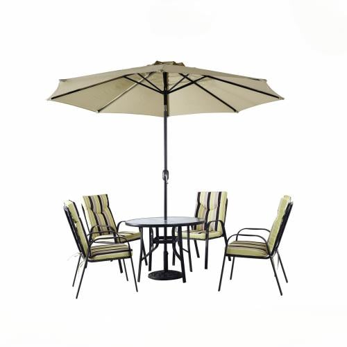 جلسة خارجية مع مظلة 4 كراسي مقاس 100