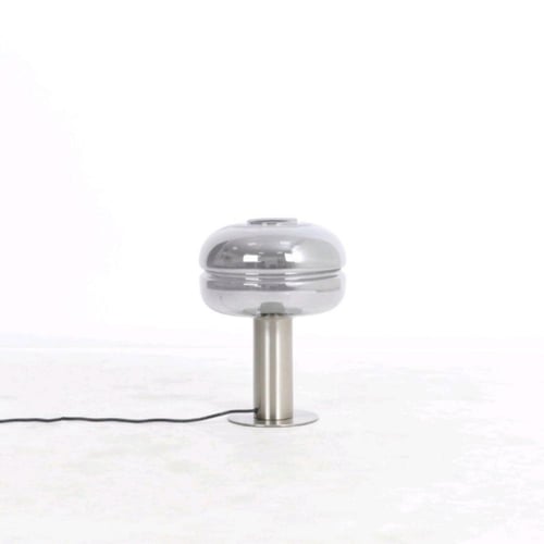 ابجورة طاولة استيل فضي