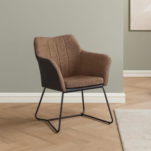 كرسي قماش فاخر بني