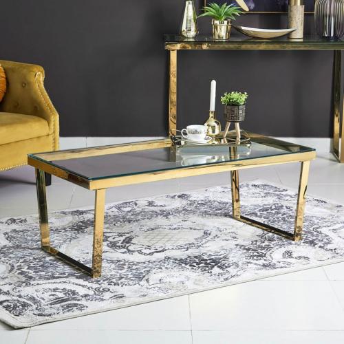 طاولة استيل ذهبي مقاس 120