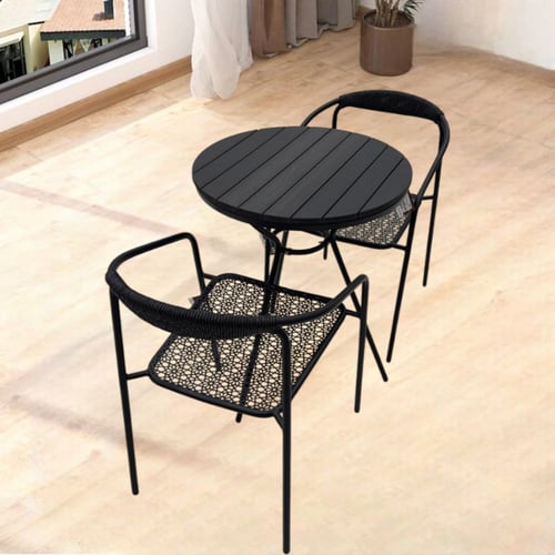 طاولة مع 2 كرسي اسود