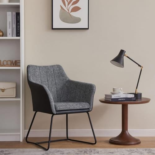 كرسي قماش مفرد رمادي