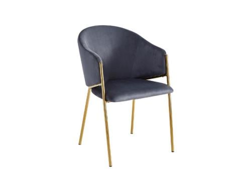 كرسي مخمل مفرد لون رصاصي