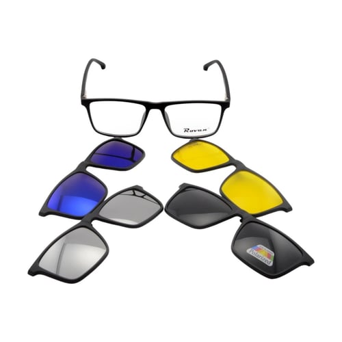 نظارة طبية مع مجموعة عدسات شمسية بلورايز Rovan