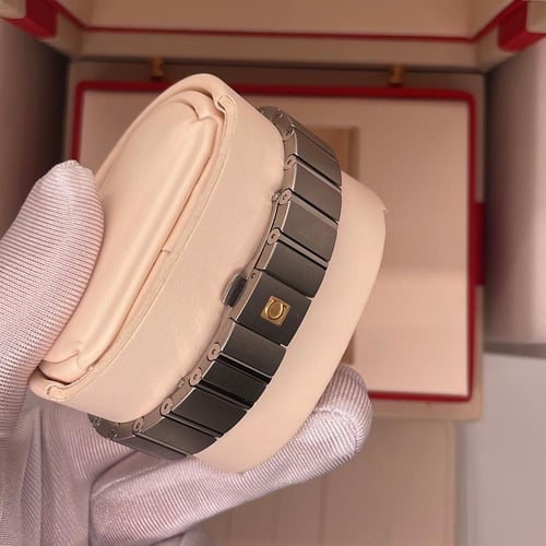 ساعة اوميغا ستيل مينا صدف وردي