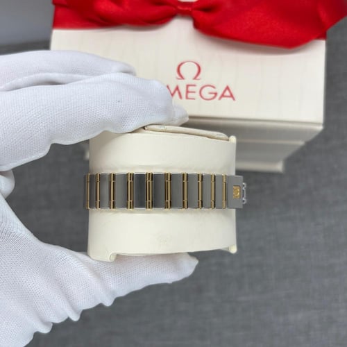 اوميغا نسائي ستيل وذهب فل بار