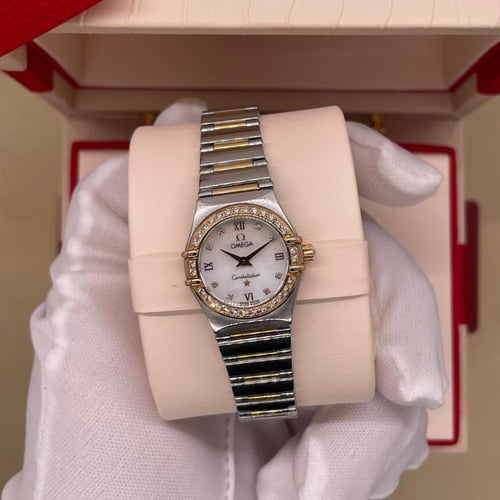 اوميغا نسائي ستيل وذهب الماس ladies Omega Constell...