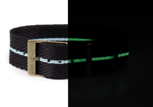 Adjustable Bronze Single Pass Strap Black and Lume...