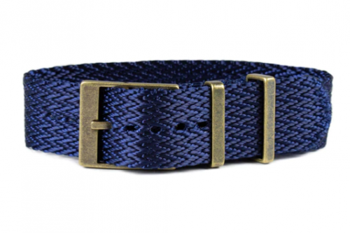 Bronze SharkTooth Strap Navy (22 mm) ستراب بتطريزة...